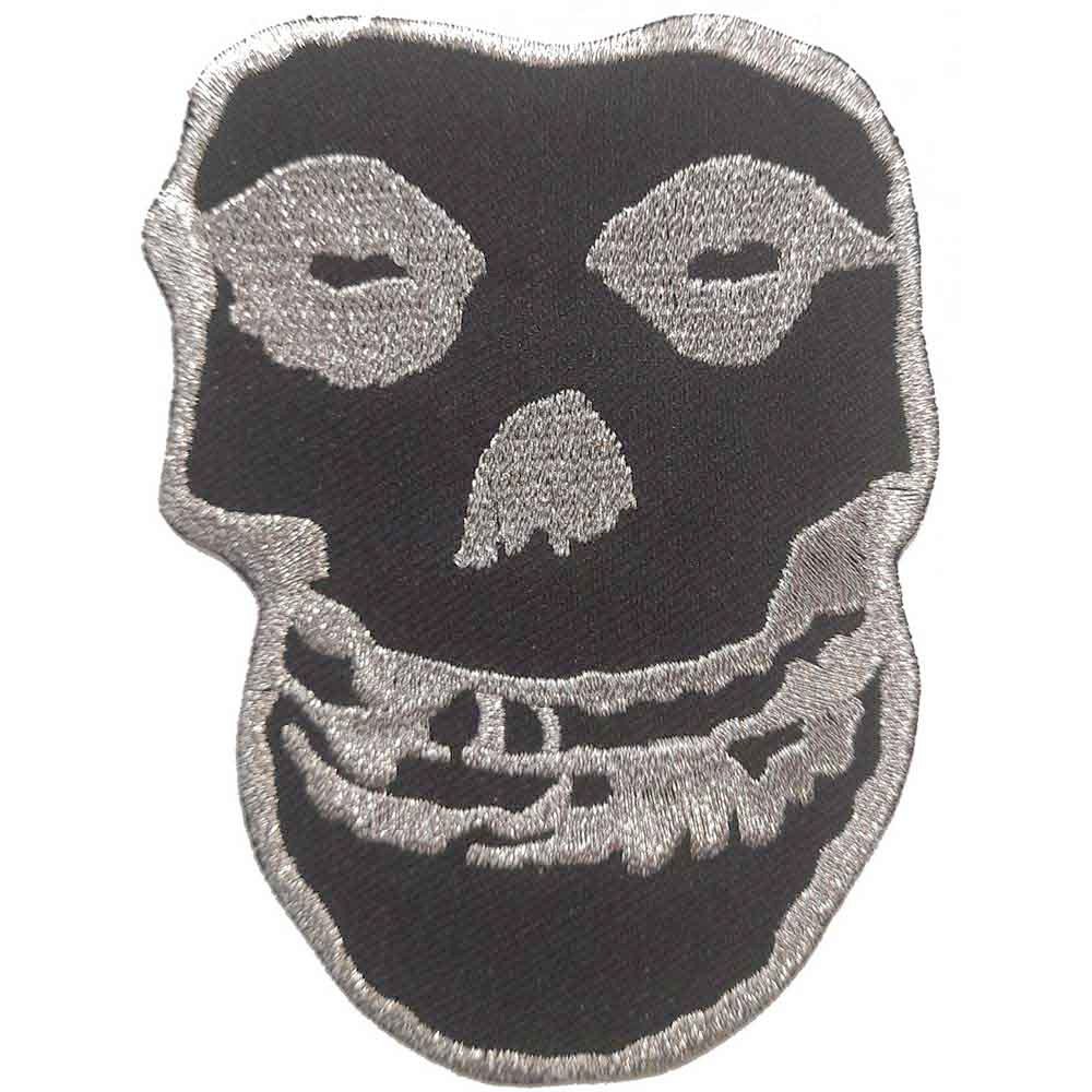 Misfits - Inverted Silver Skull Patch - Zwart